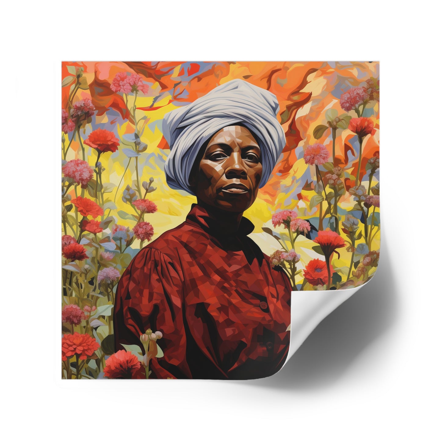 Harriet Tubman in a flower garden Laptop Sticker