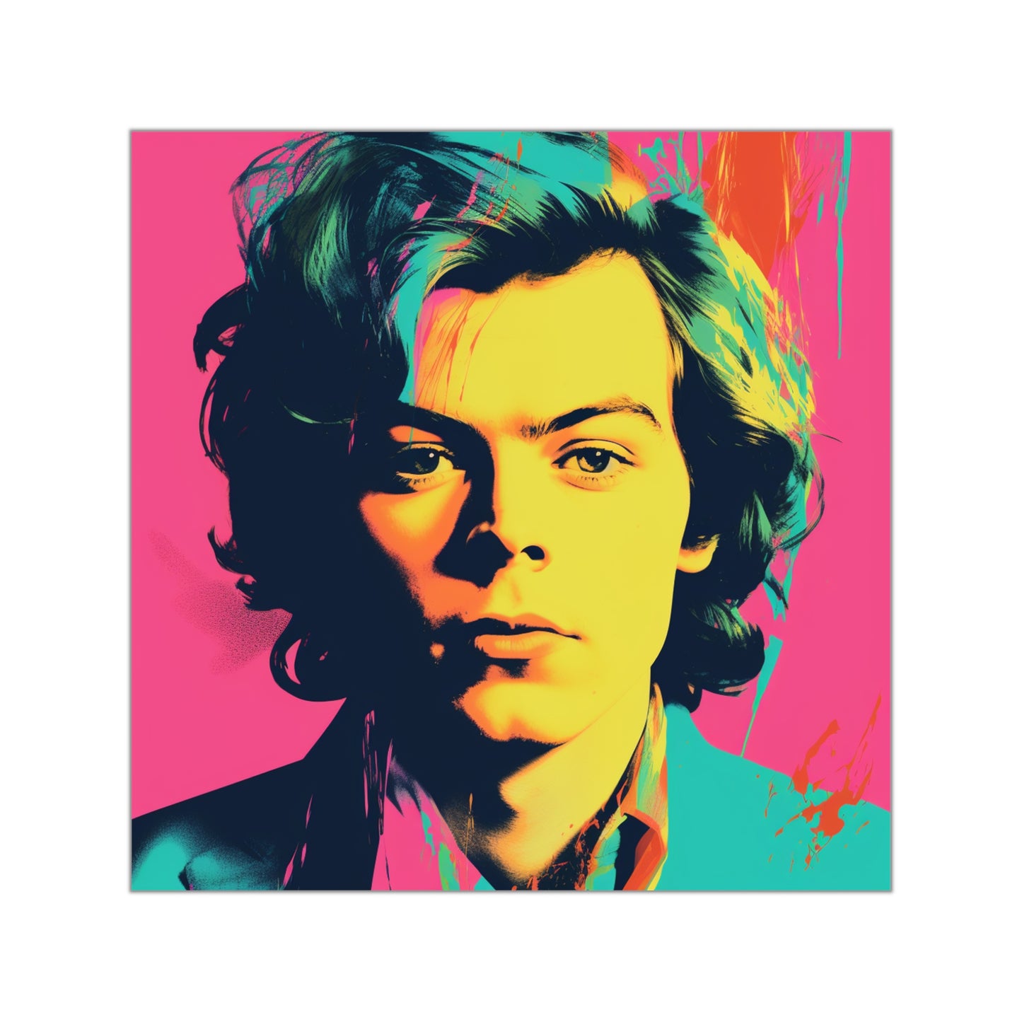 Harry Styles on Square Vinyl Stickers