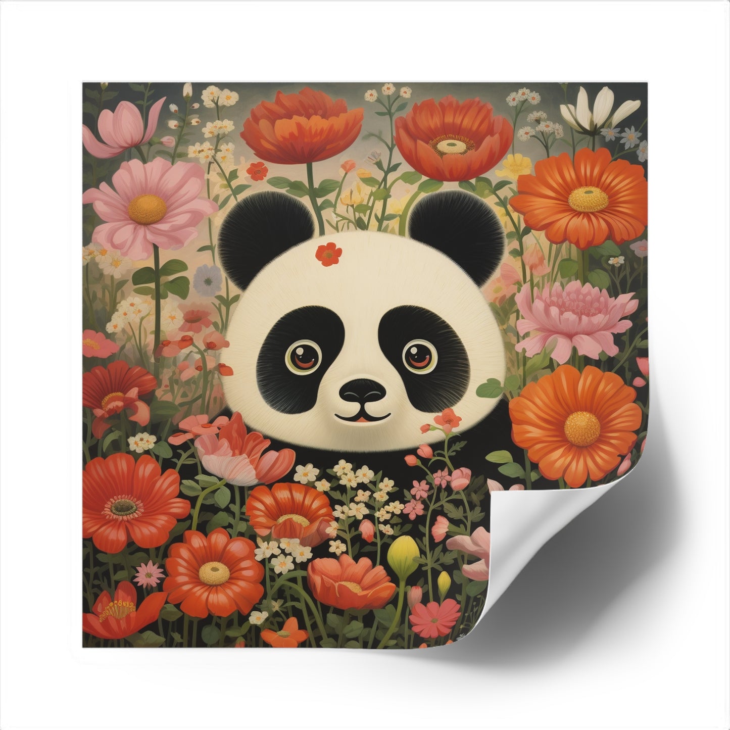 Cute Panda Square Stickers, Indoor\Outdoor