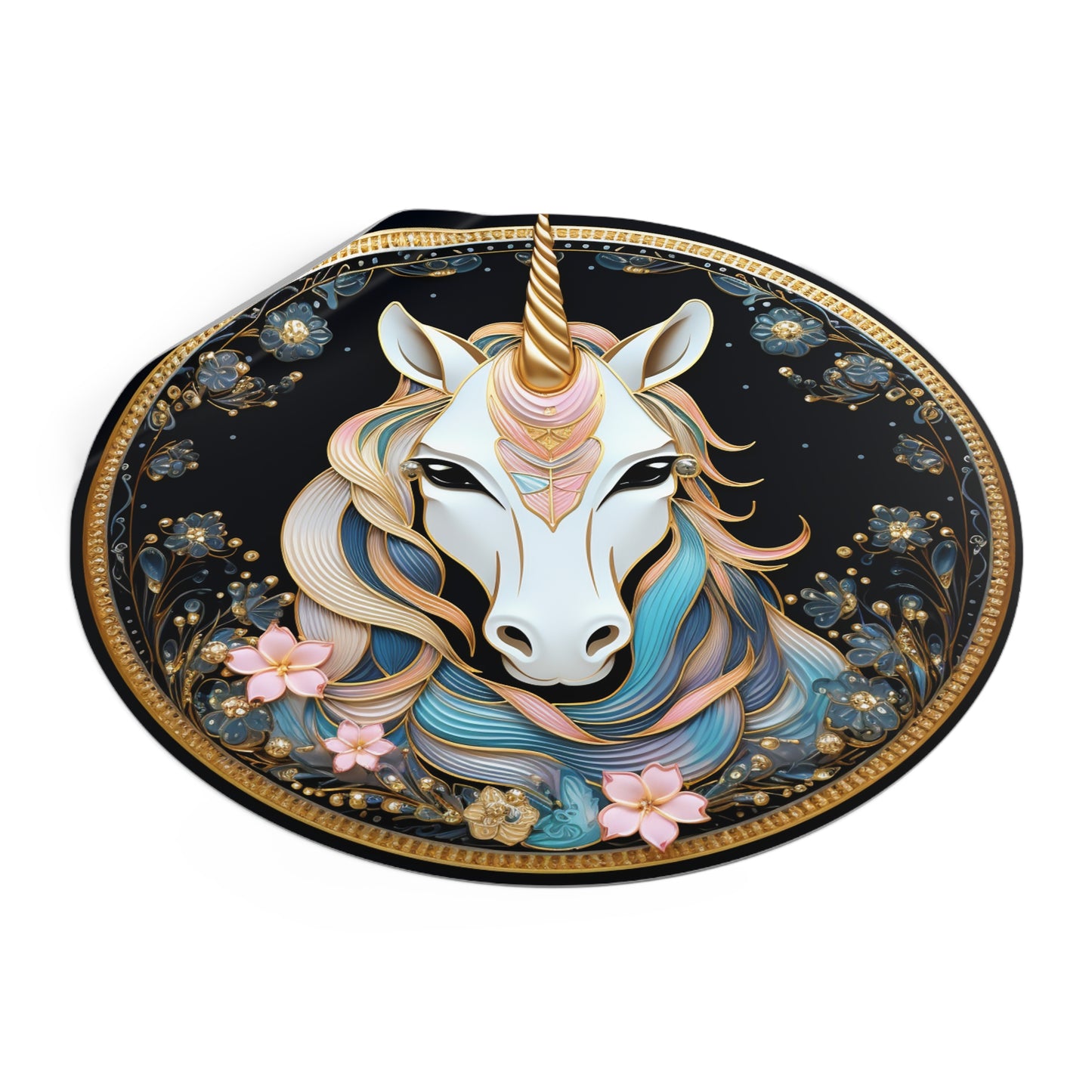 Fancy Unicorn Round Vinyl Stickers