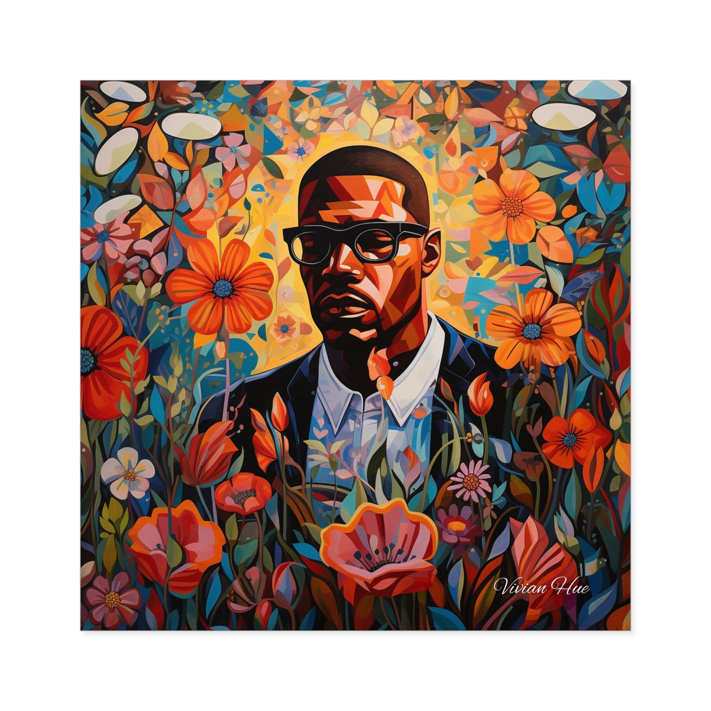 Malcolm X in a Flower Garden Laptop Sticker