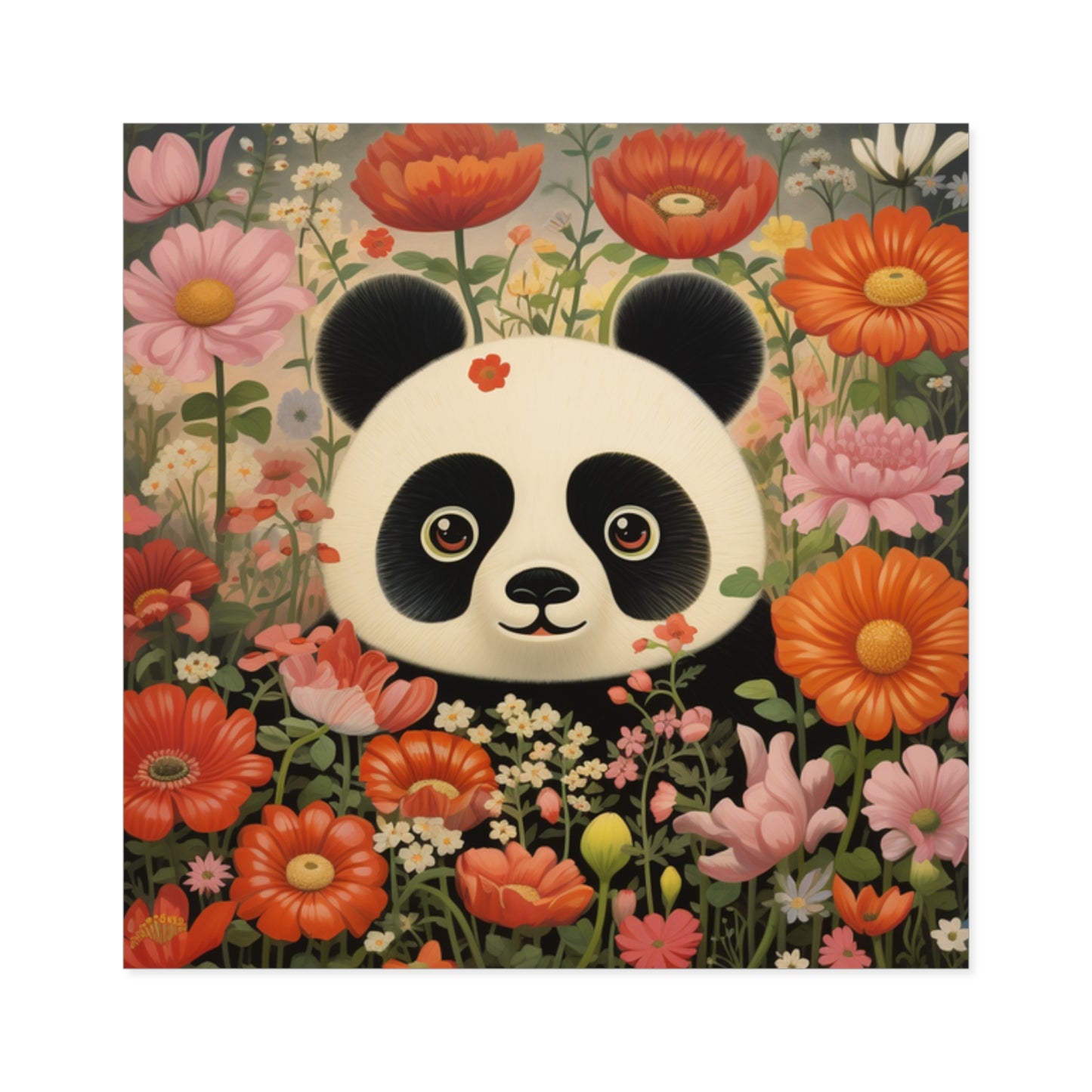 Cute Panda Square Stickers, Indoor\Outdoor