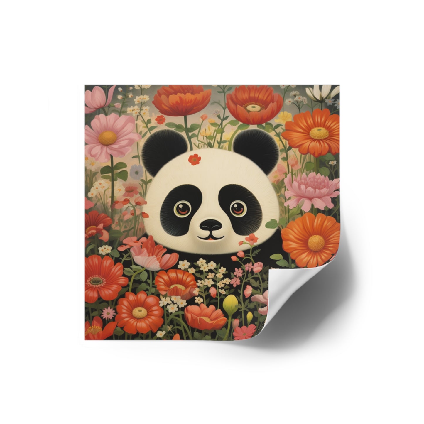 Cute Panda Square Stickers, Indoor\Outdoor