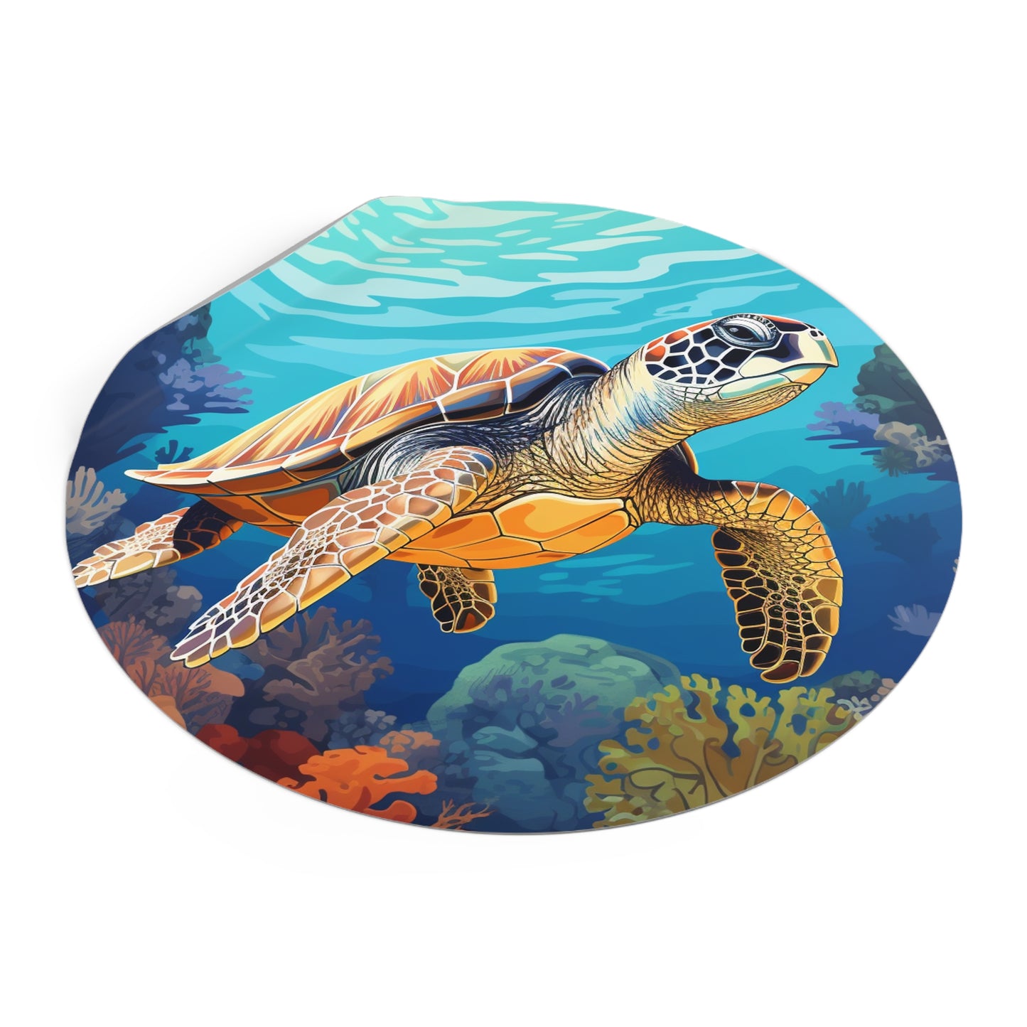 Sea Turtle Round Vinyl Stickers