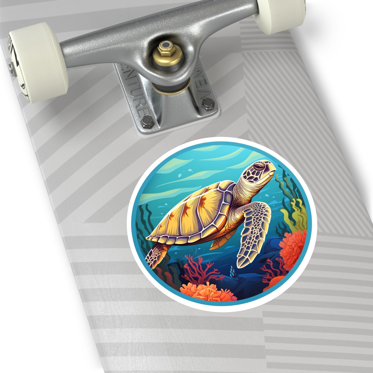 Sea Turtle Round Vinyl Stickers