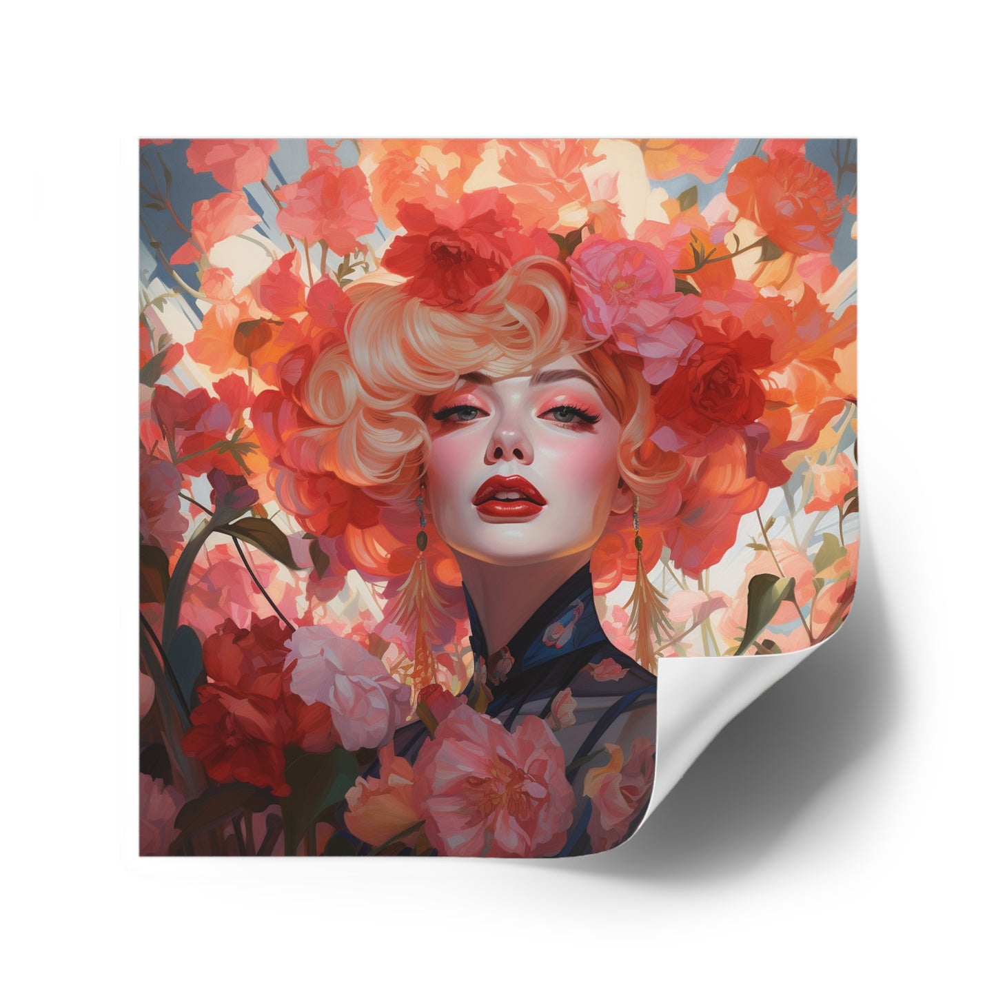 Drag Queen in a Flower Garden Laptop  Stickers, Indoor\Outdoor