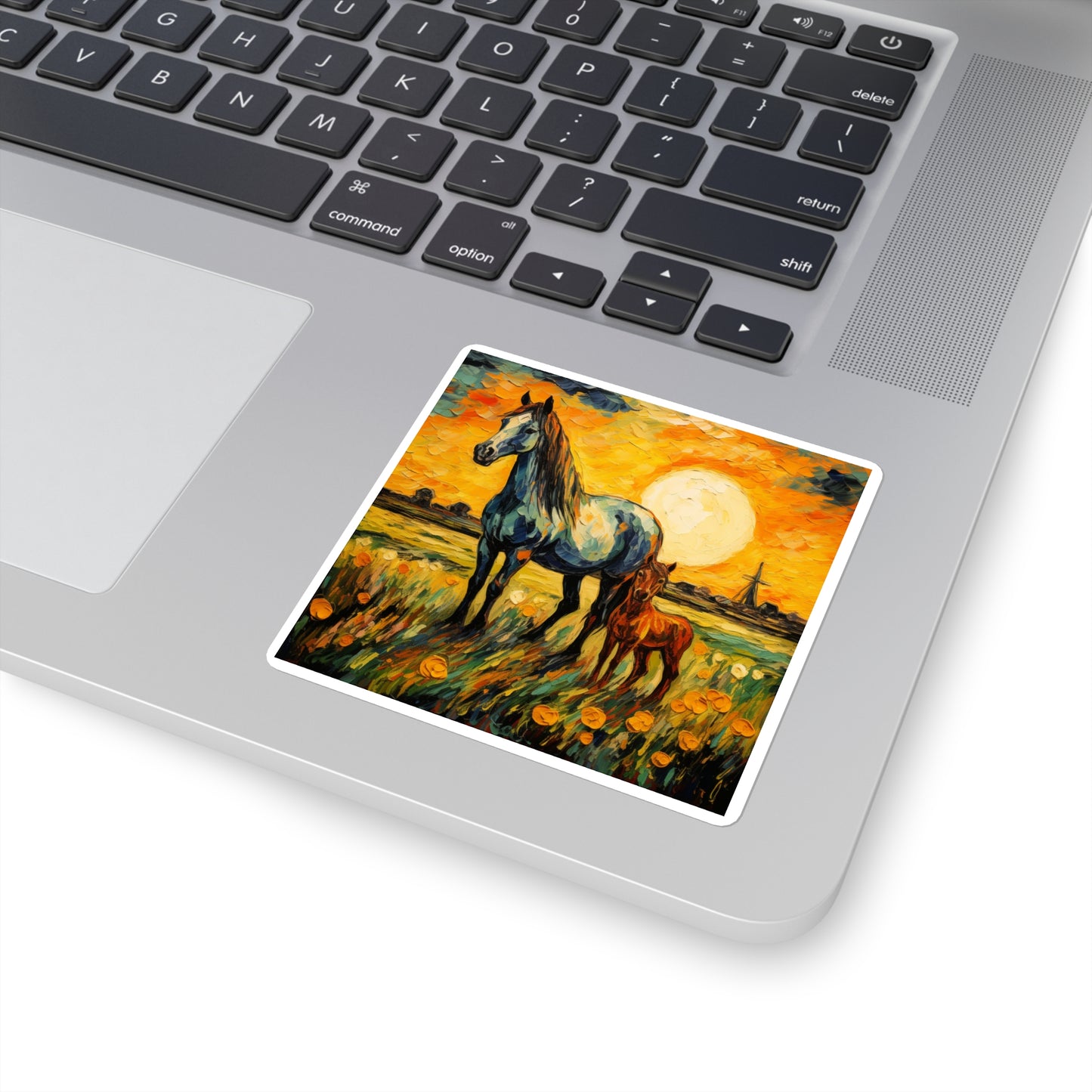 Horse and Foal Square Stickers