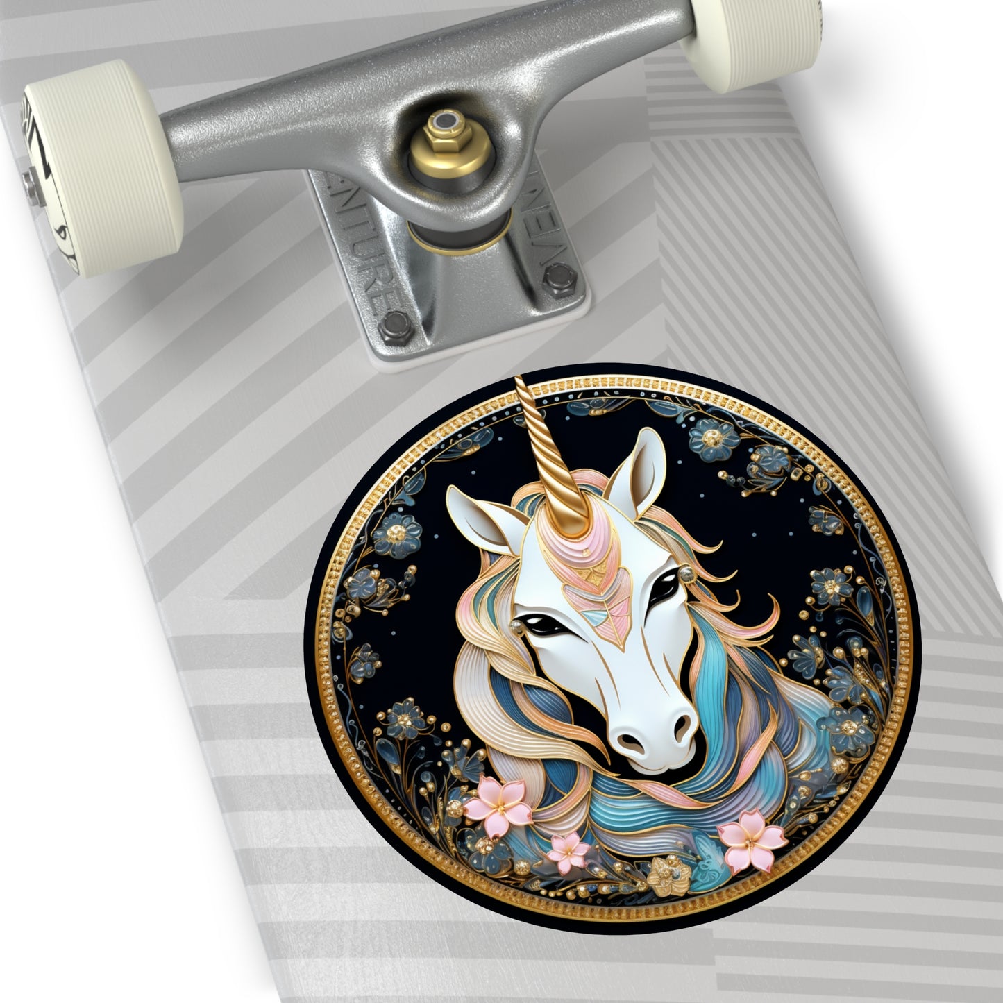 Fancy Unicorn Round Vinyl Stickers