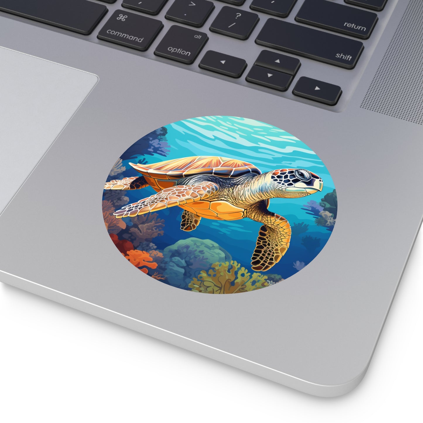 Sea Turtle Round Vinyl Stickers