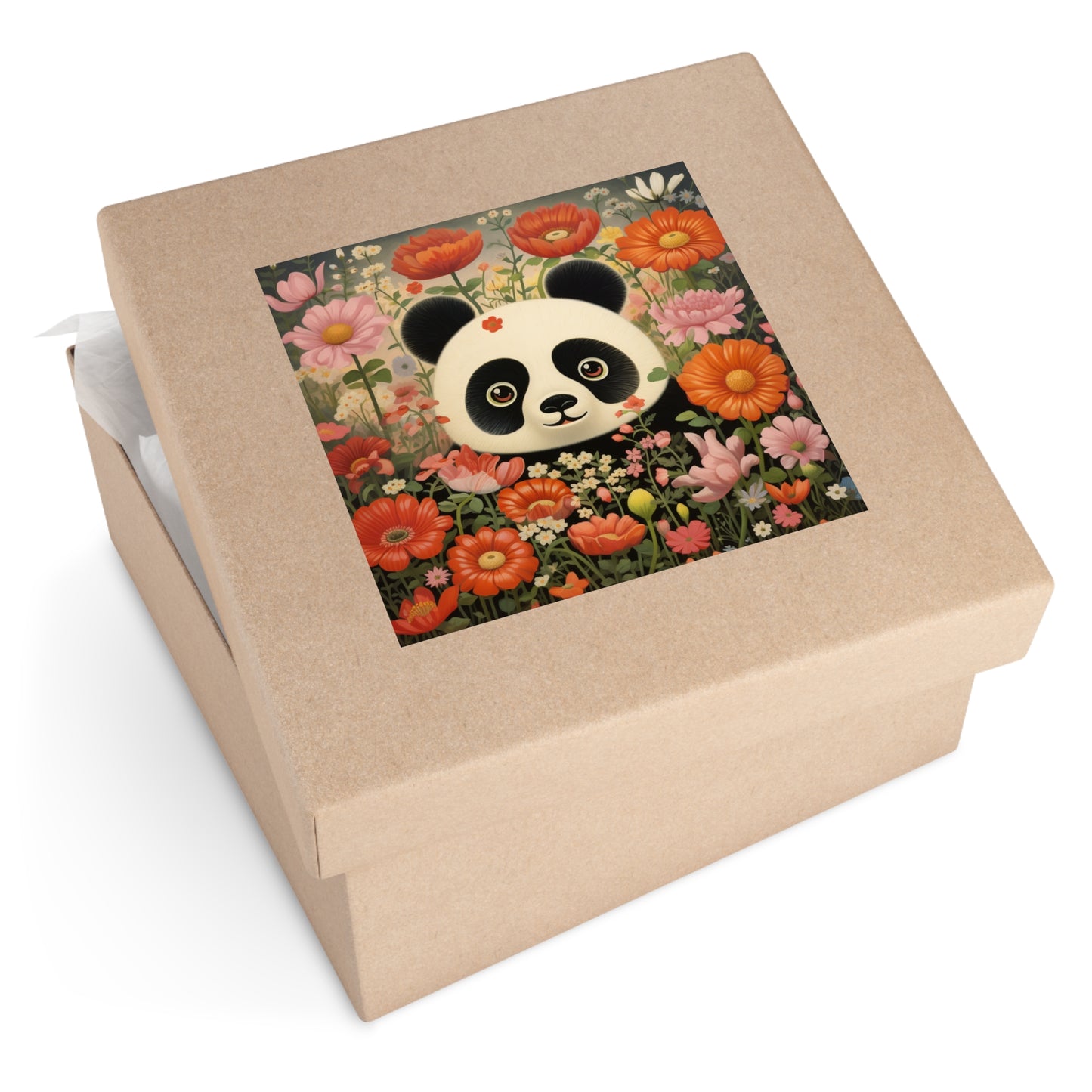 Cute Panda Square Stickers, Indoor\Outdoor