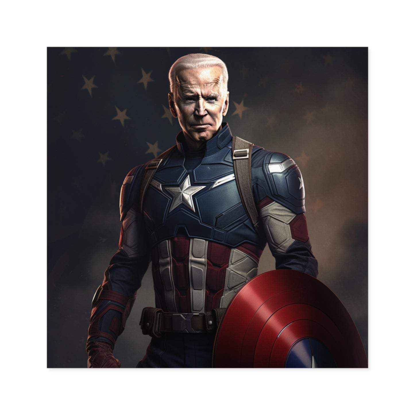 Joe Biden as Captain America on a Square Stickers Indoor\Outdoor