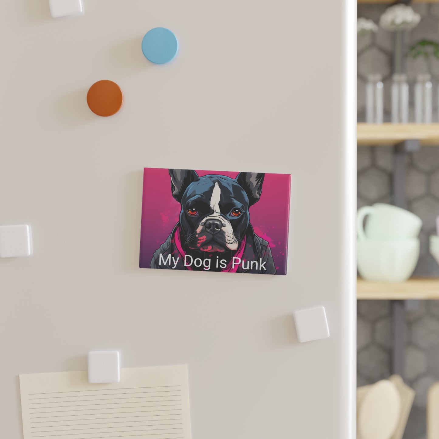 Punk Pink French Bulldog Magnet