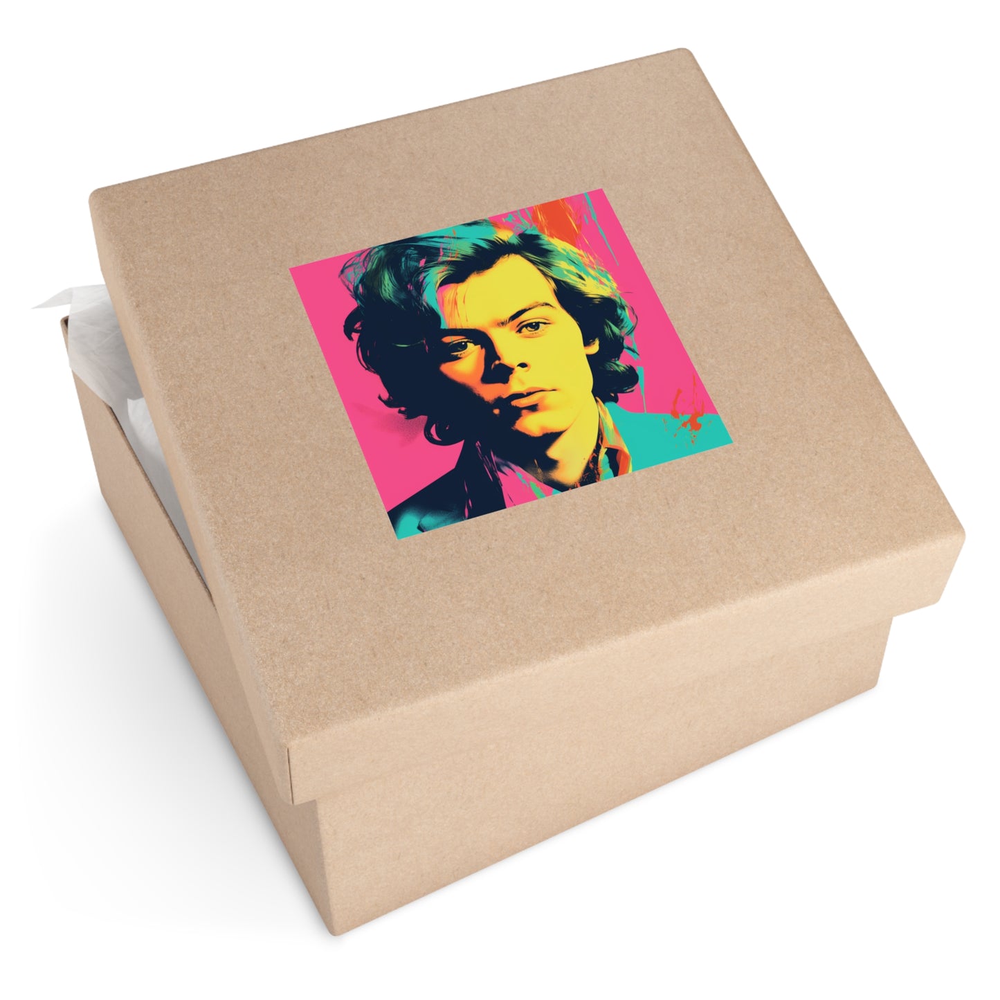 Harry Styles on Square Vinyl Stickers