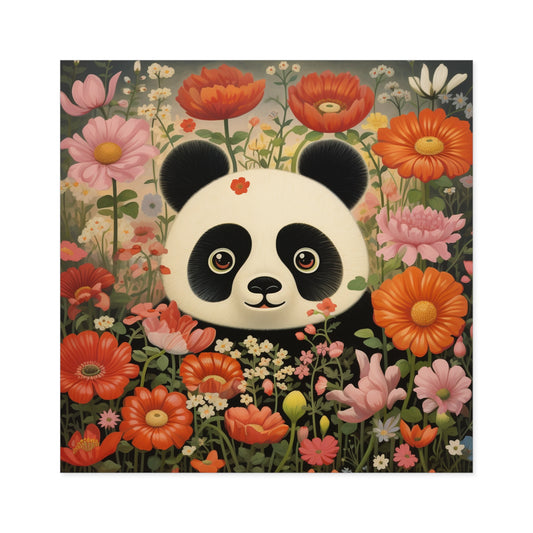 Cute Panda Square Stickers, Indoor\Outdoor