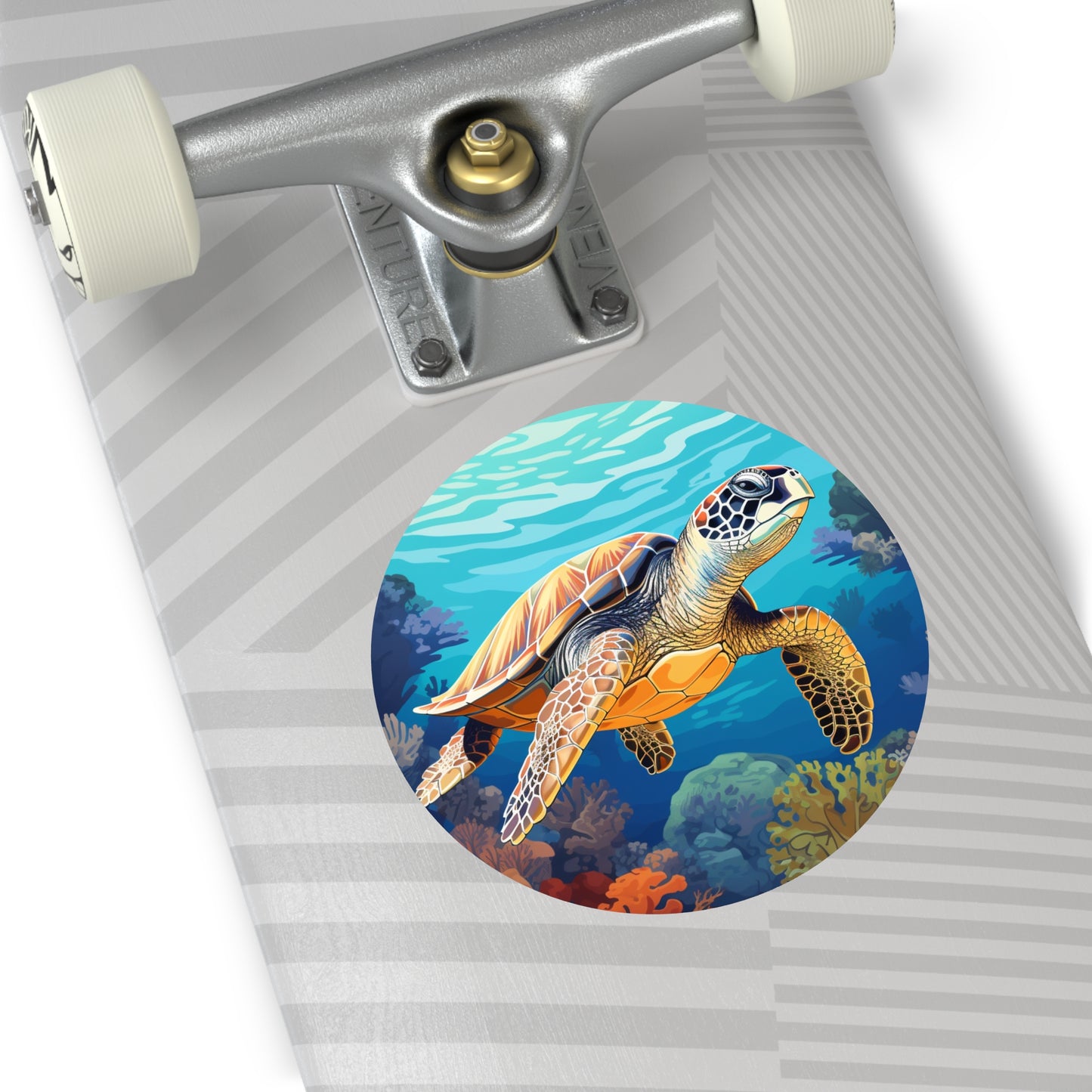 Sea Turtle Round Vinyl Stickers