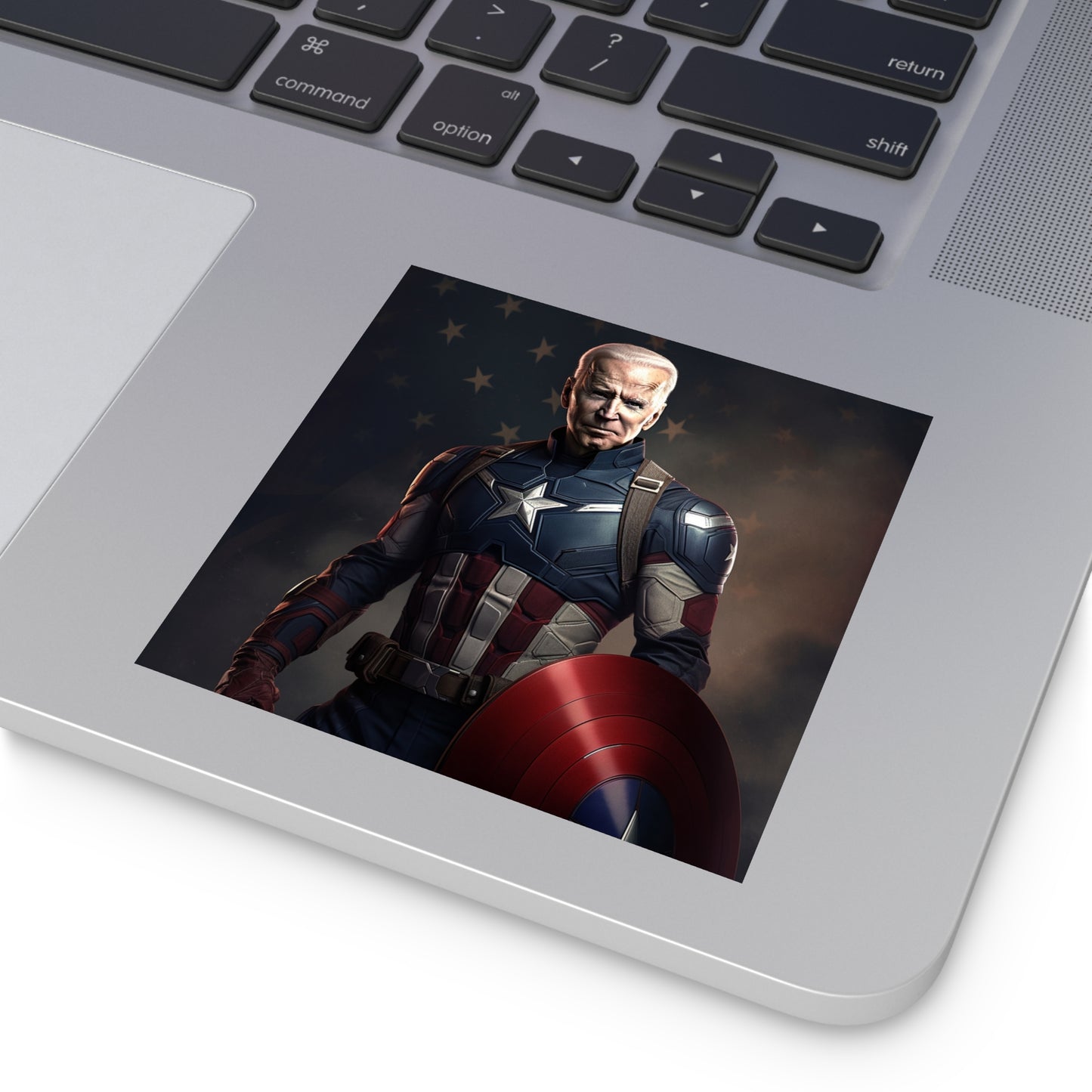 Joe Biden as Captain America on a Square Stickers Indoor\Outdoor