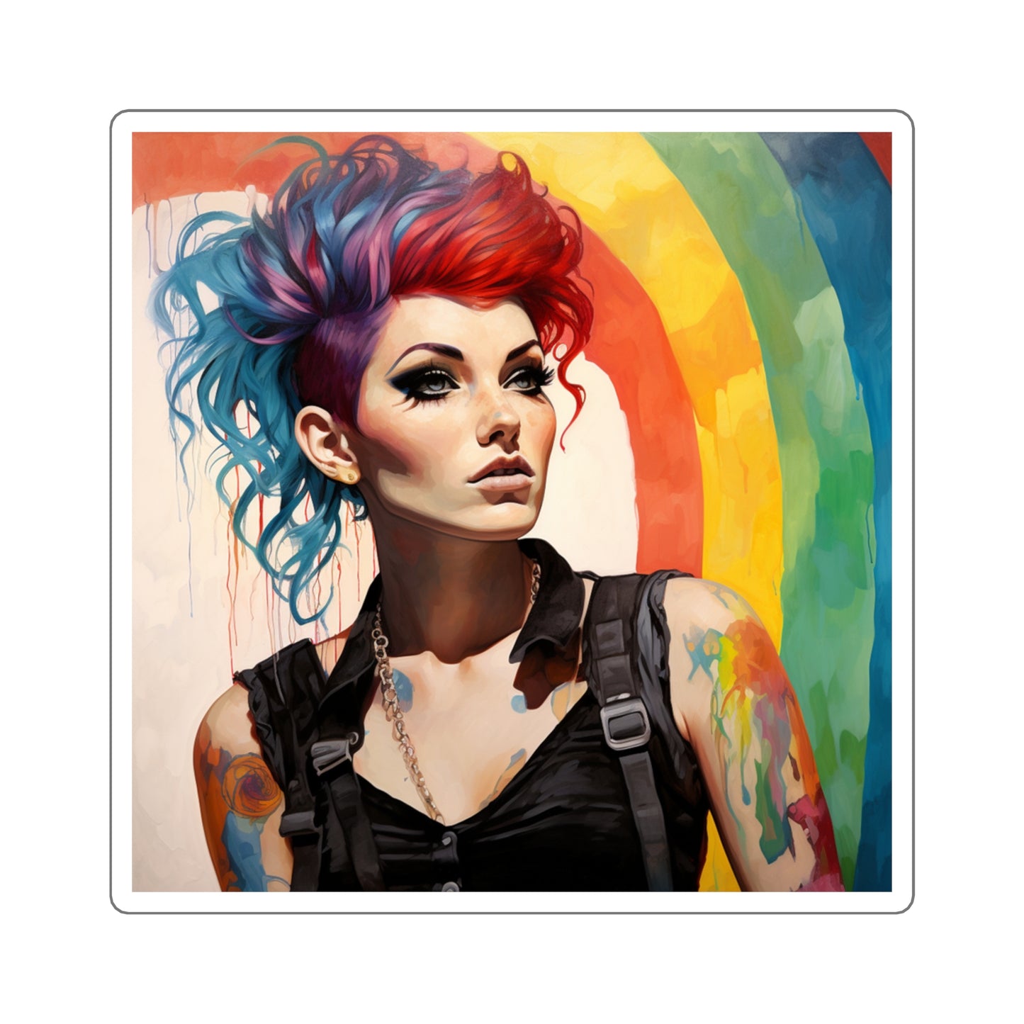 Rainbow Woman One Square Sticker