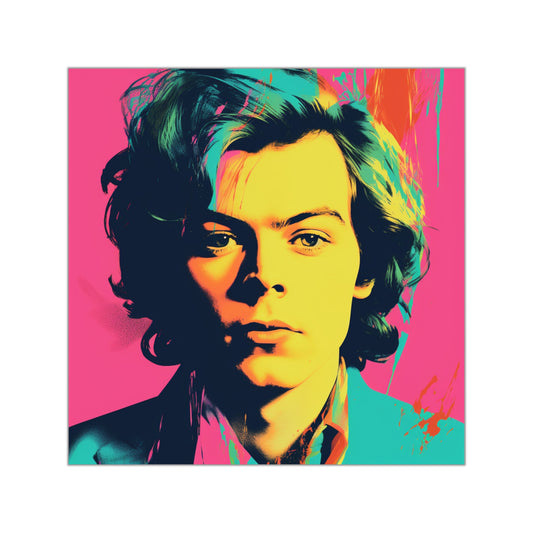 Harry Styles on Square Vinyl Stickers