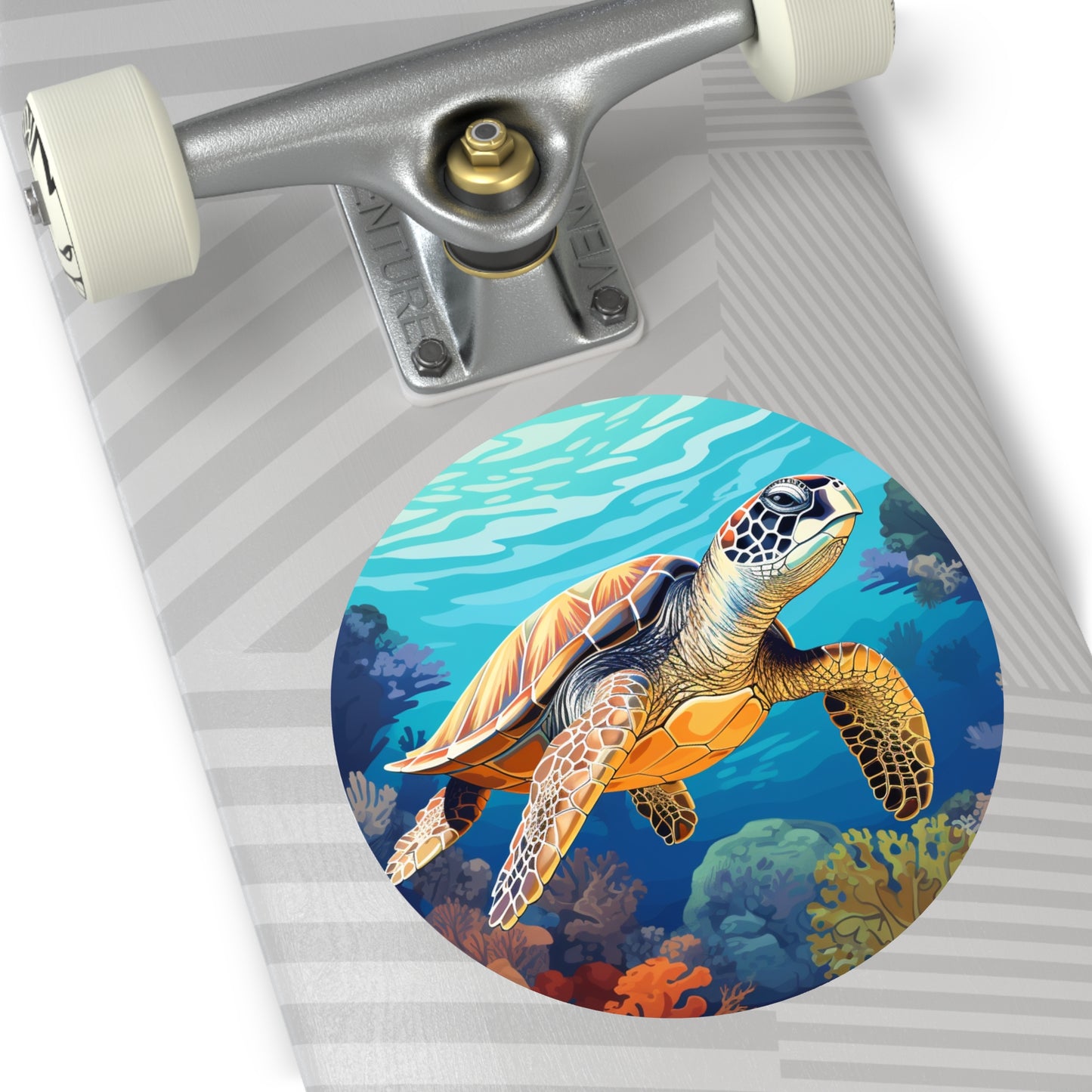 Sea Turtle Round Vinyl Stickers