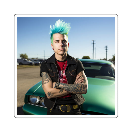 Punk Man on a Square Sticker