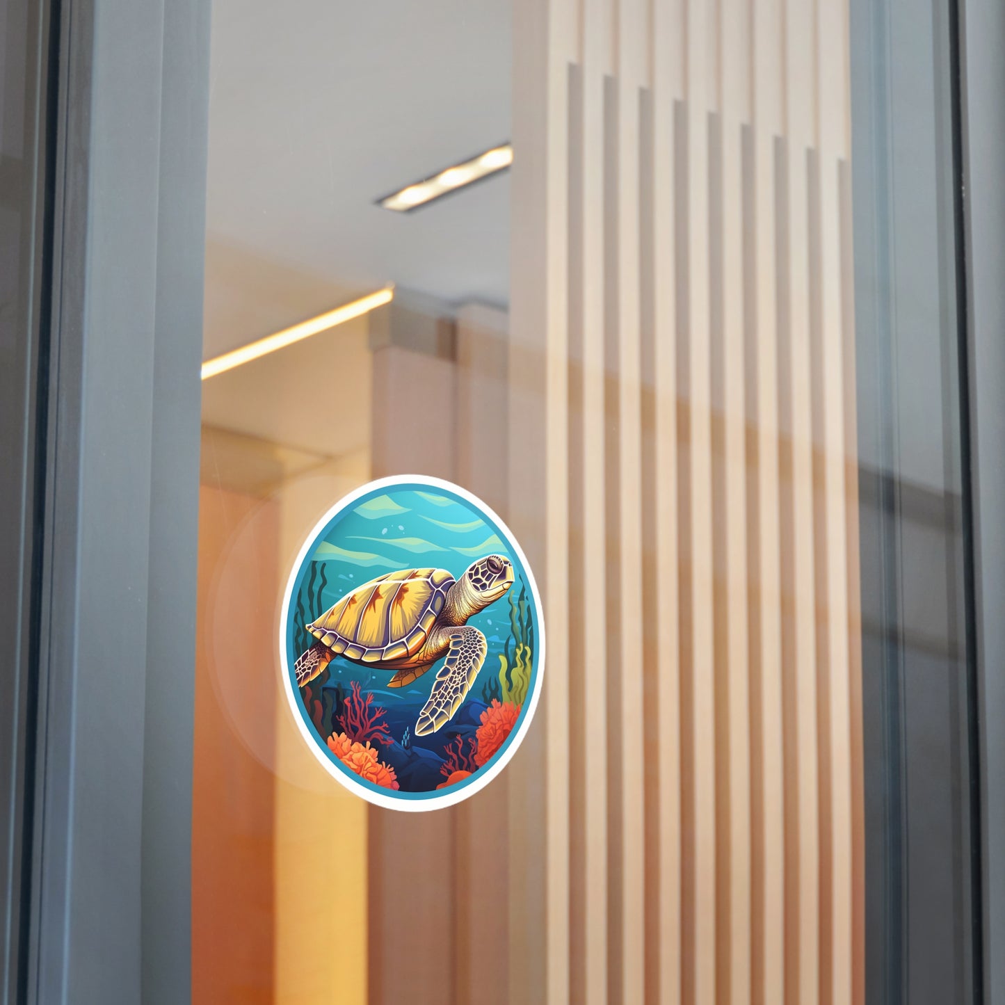 Sea Turtle Round Vinyl Stickers