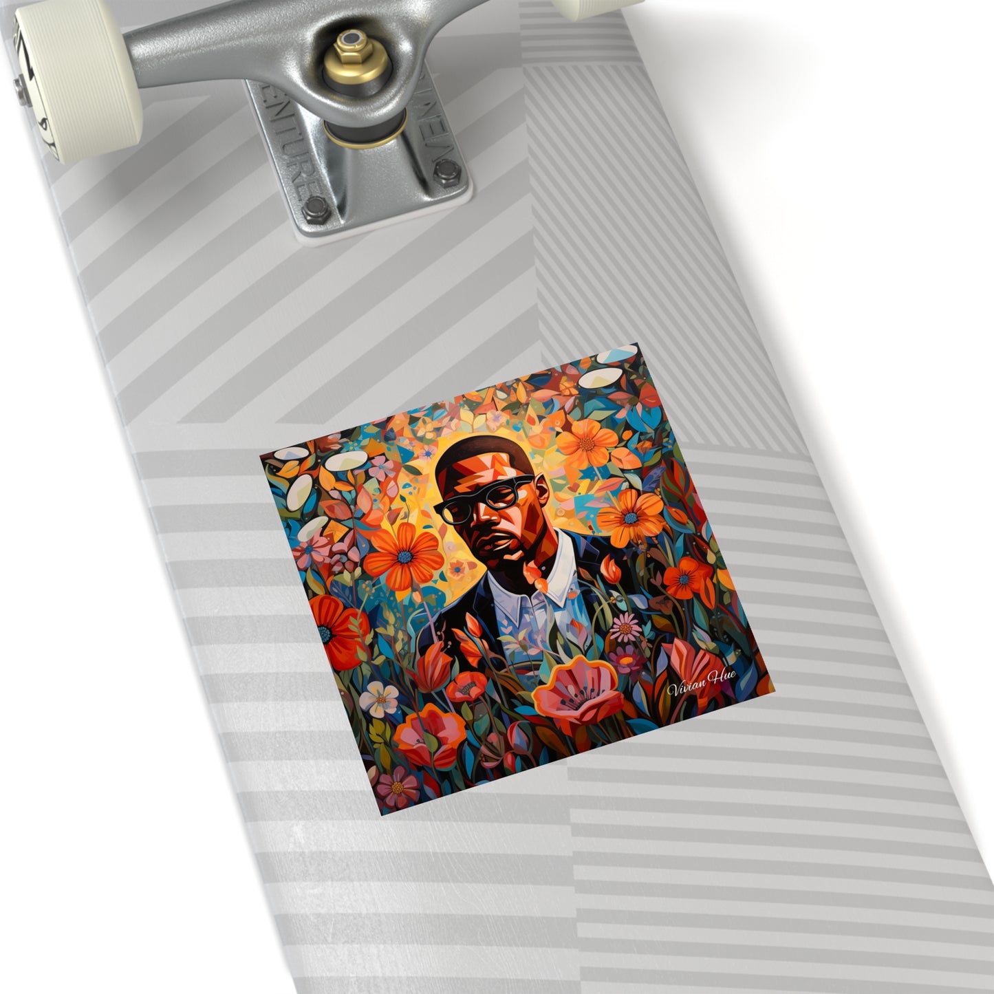 Malcolm X in a Flower Garden Laptop Sticker