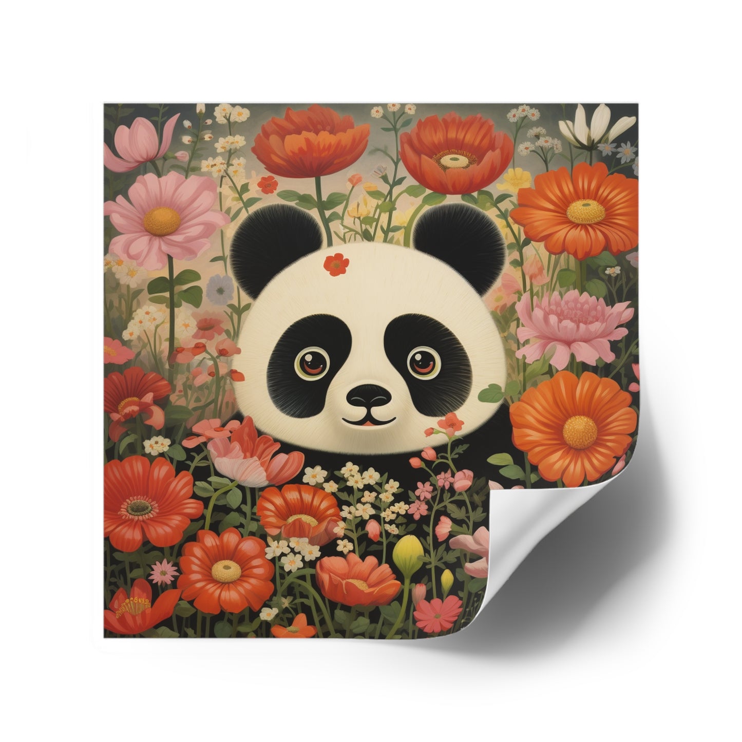 Cute Panda Square Stickers, Indoor\Outdoor