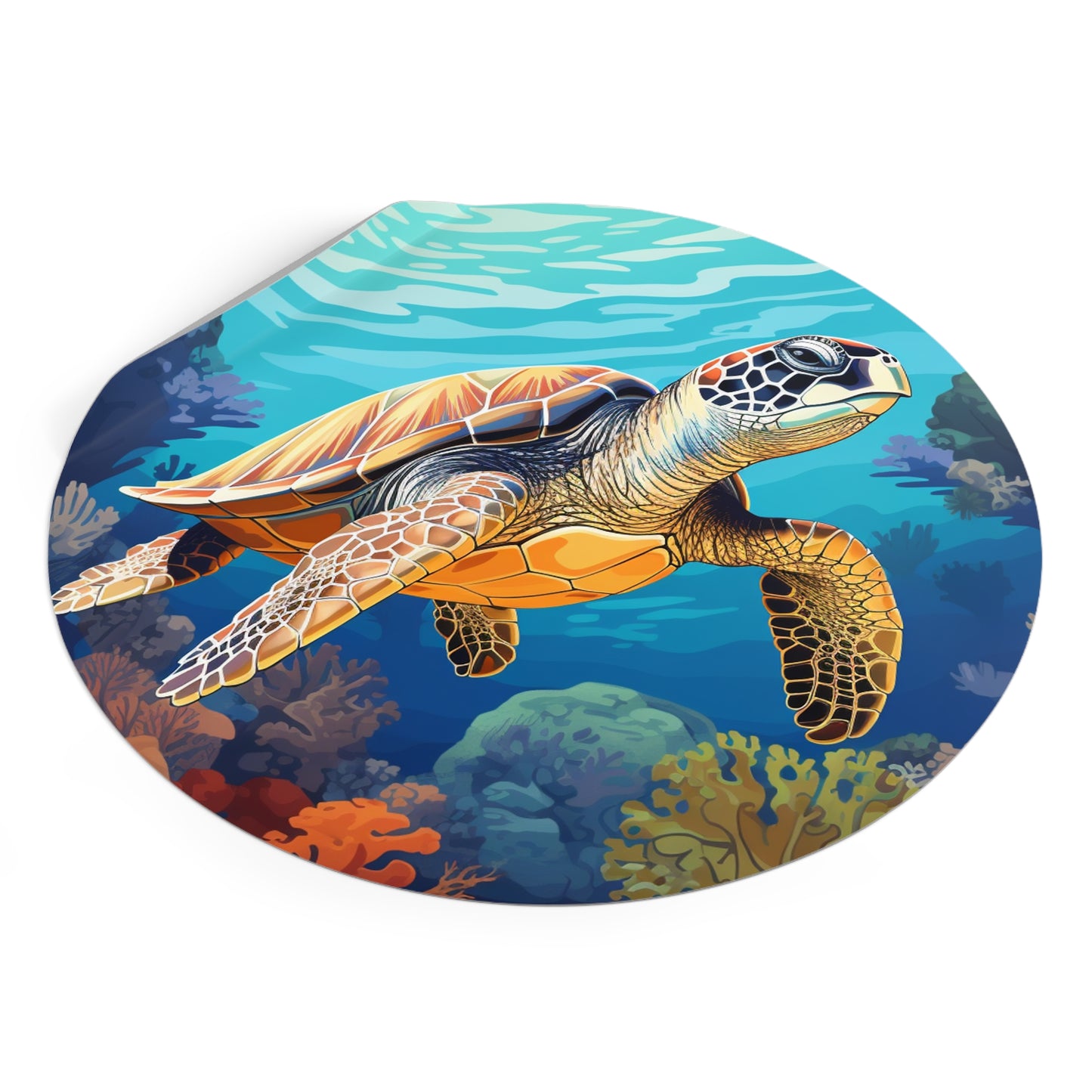 Sea Turtle Round Vinyl Stickers