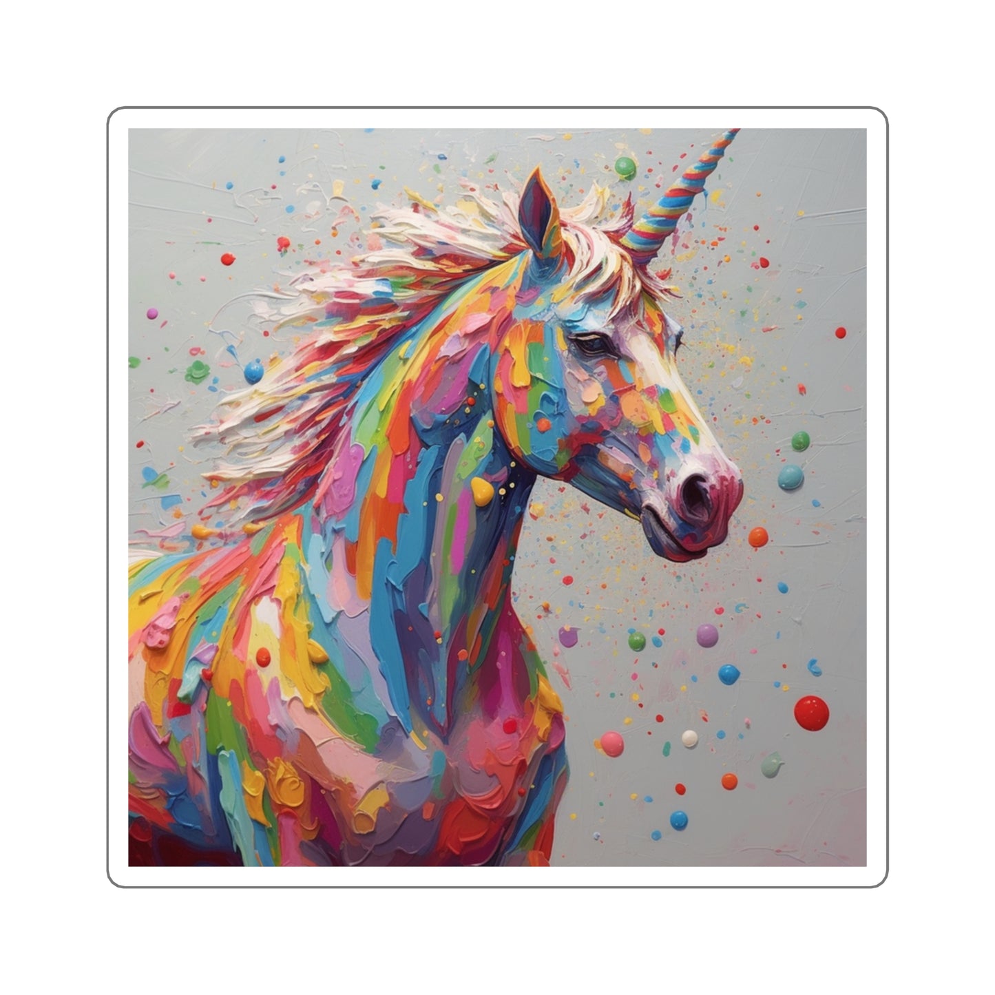 Bright Colorful Unicorn Square Sticker