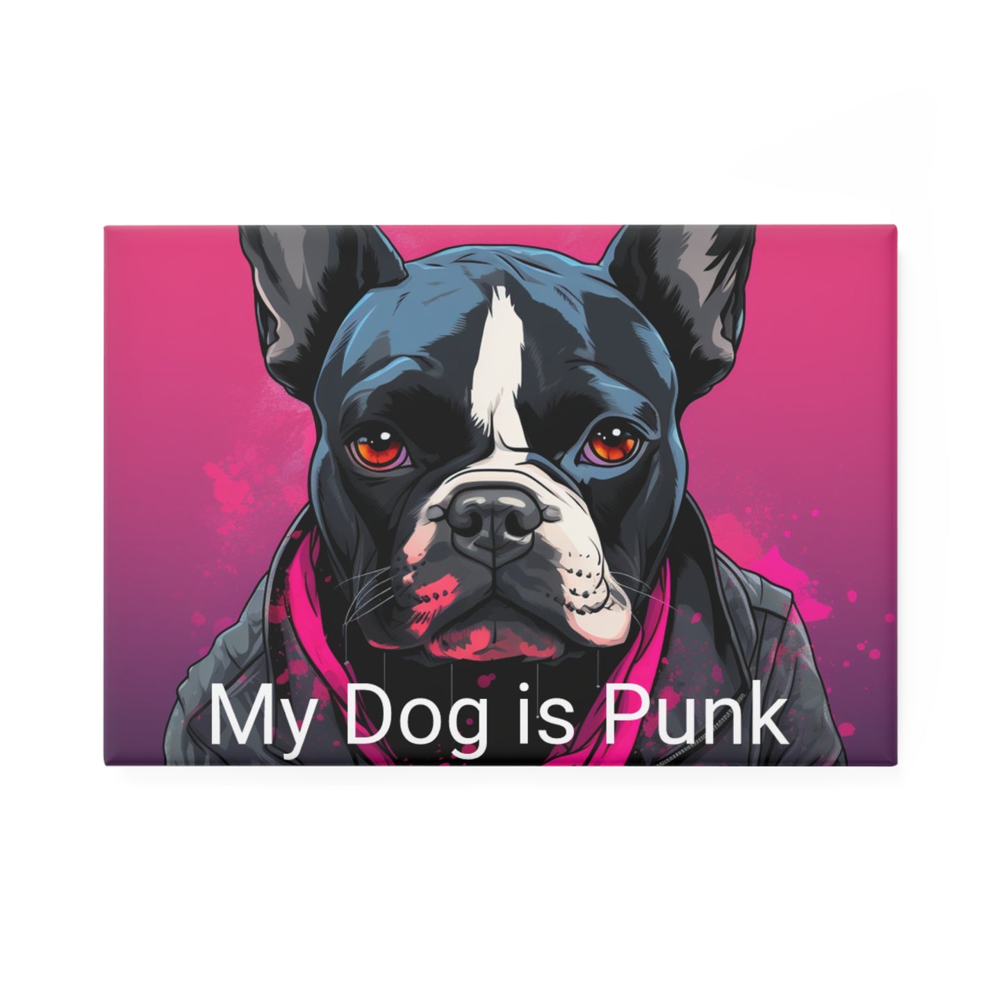 Punk Pink French Bulldog Magnet