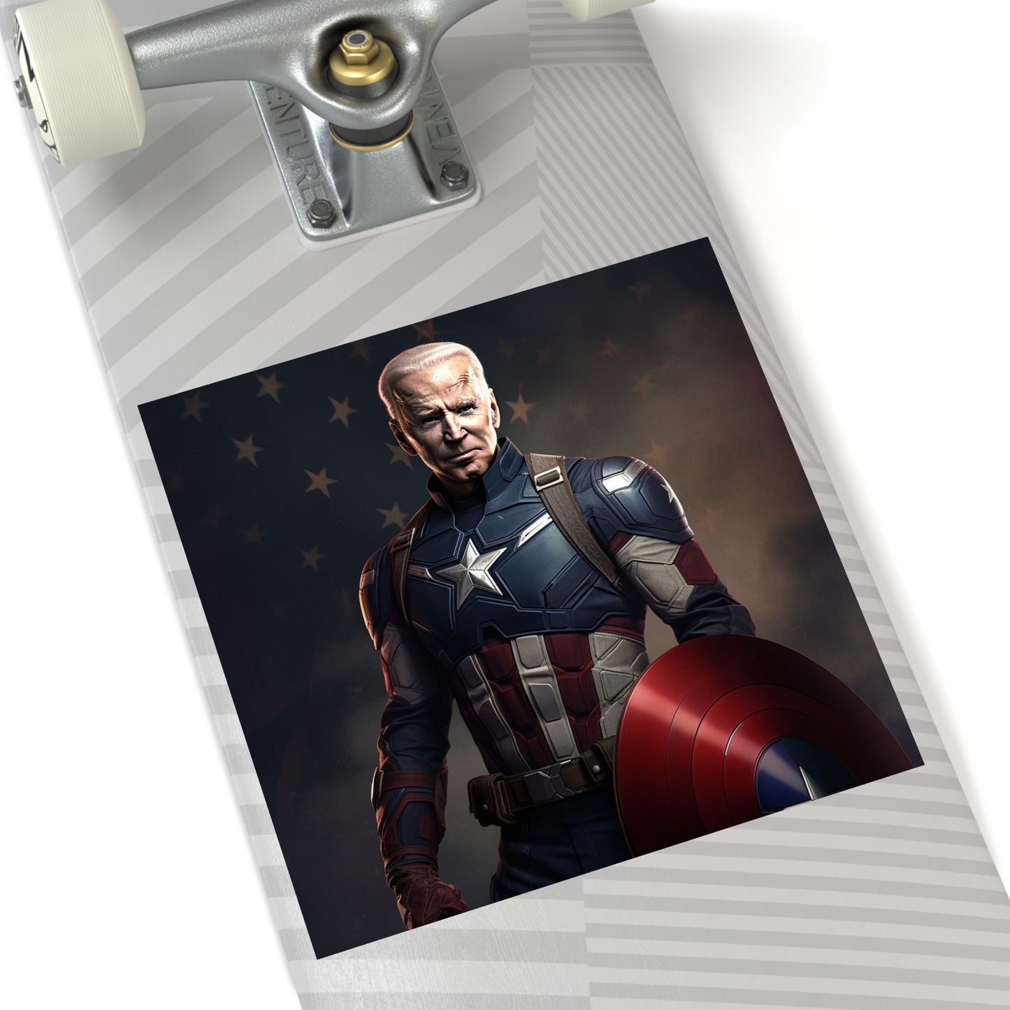 Joe Biden as Captain America on a Square Stickers Indoor\Outdoor