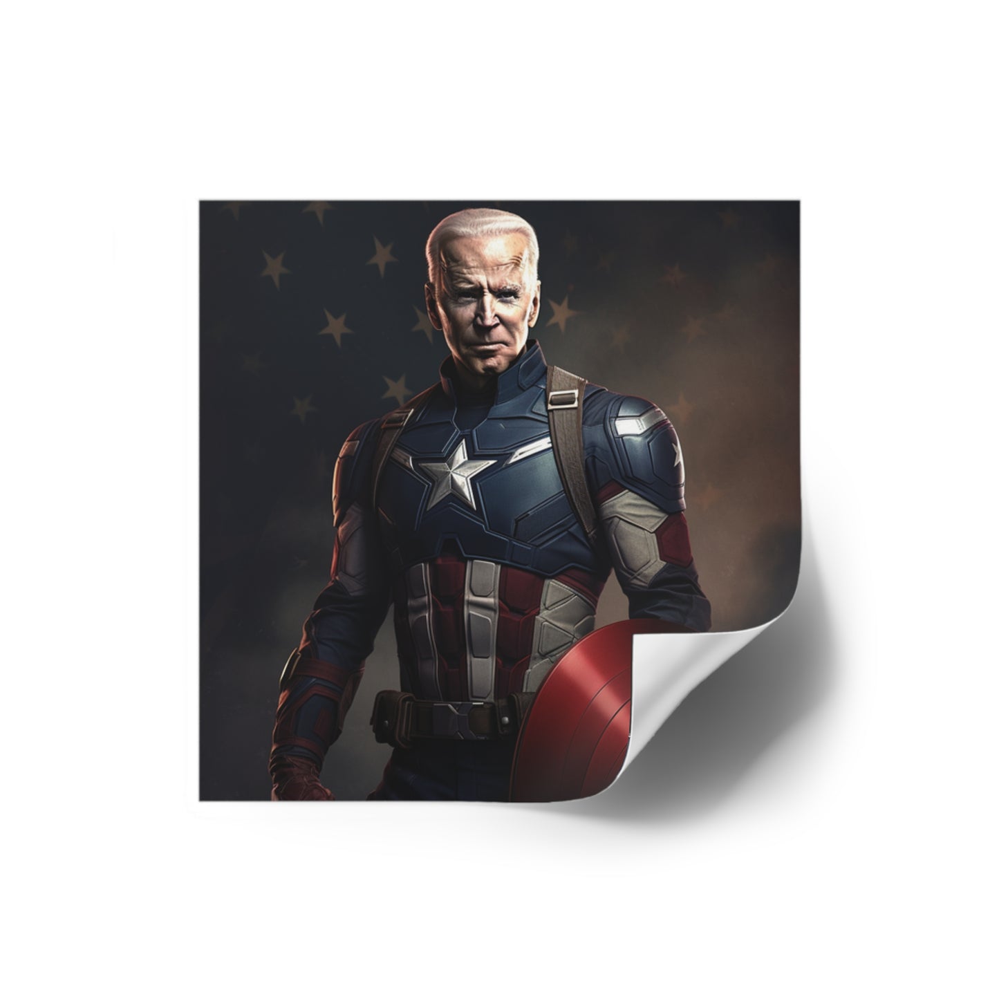 Joe Biden as Captain America on a Square Stickers Indoor\Outdoor