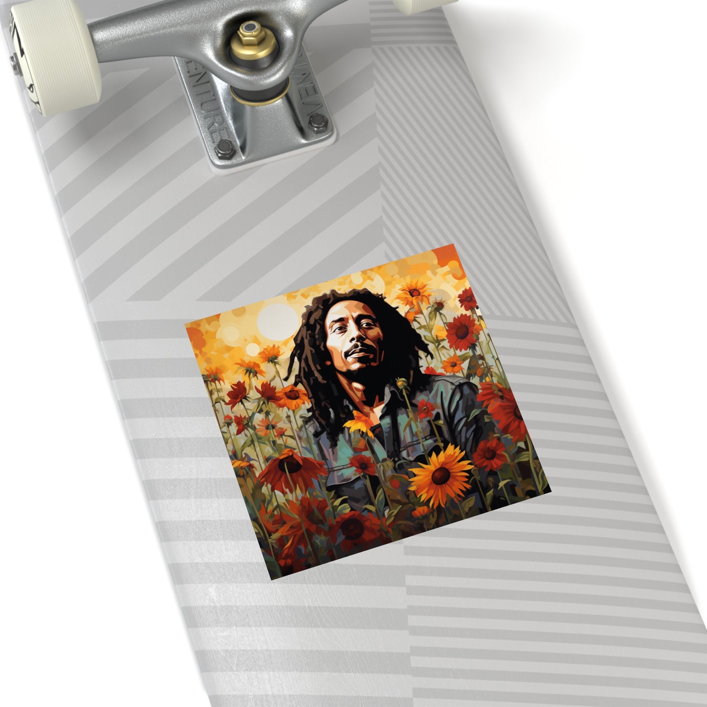 Bob Marley in a Flower Garden Laptop Sticker