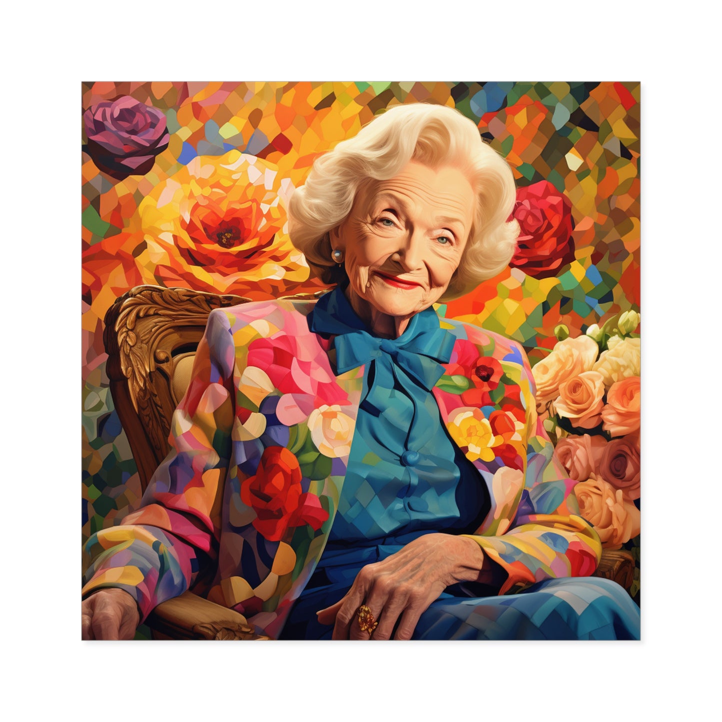 Betty White in a Flower Garden Laptop Sticker