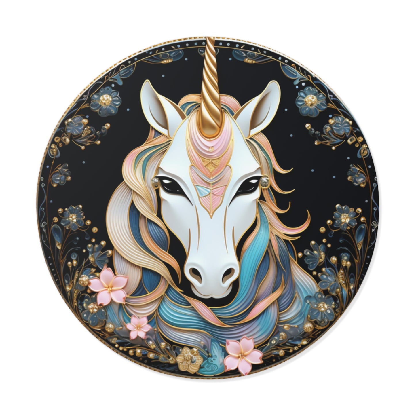 Fancy Unicorn Round Vinyl Stickers