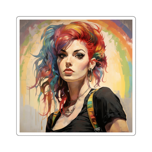 Rainbow Girl 3 Square Sticker