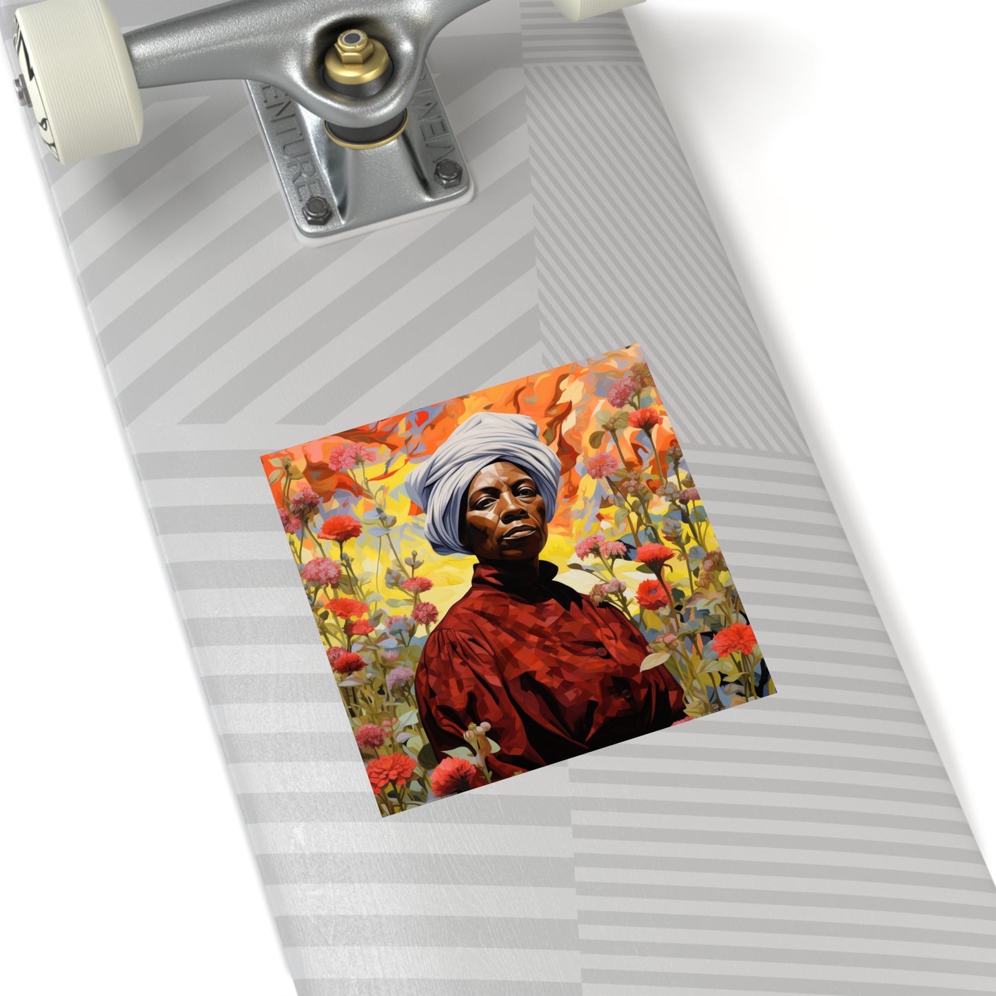 Harriet Tubman in a flower garden Laptop Sticker