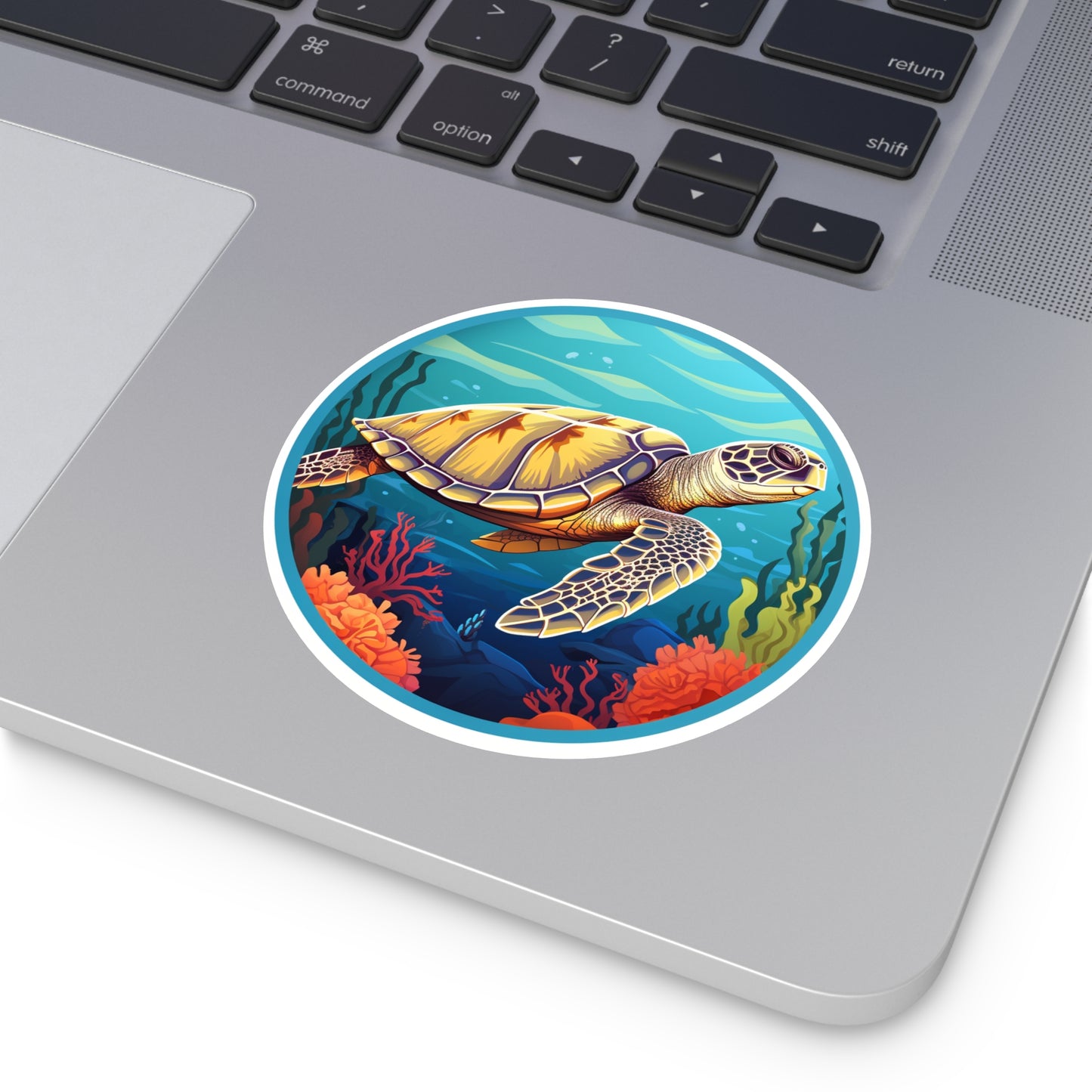 Sea Turtle Round Vinyl Stickers